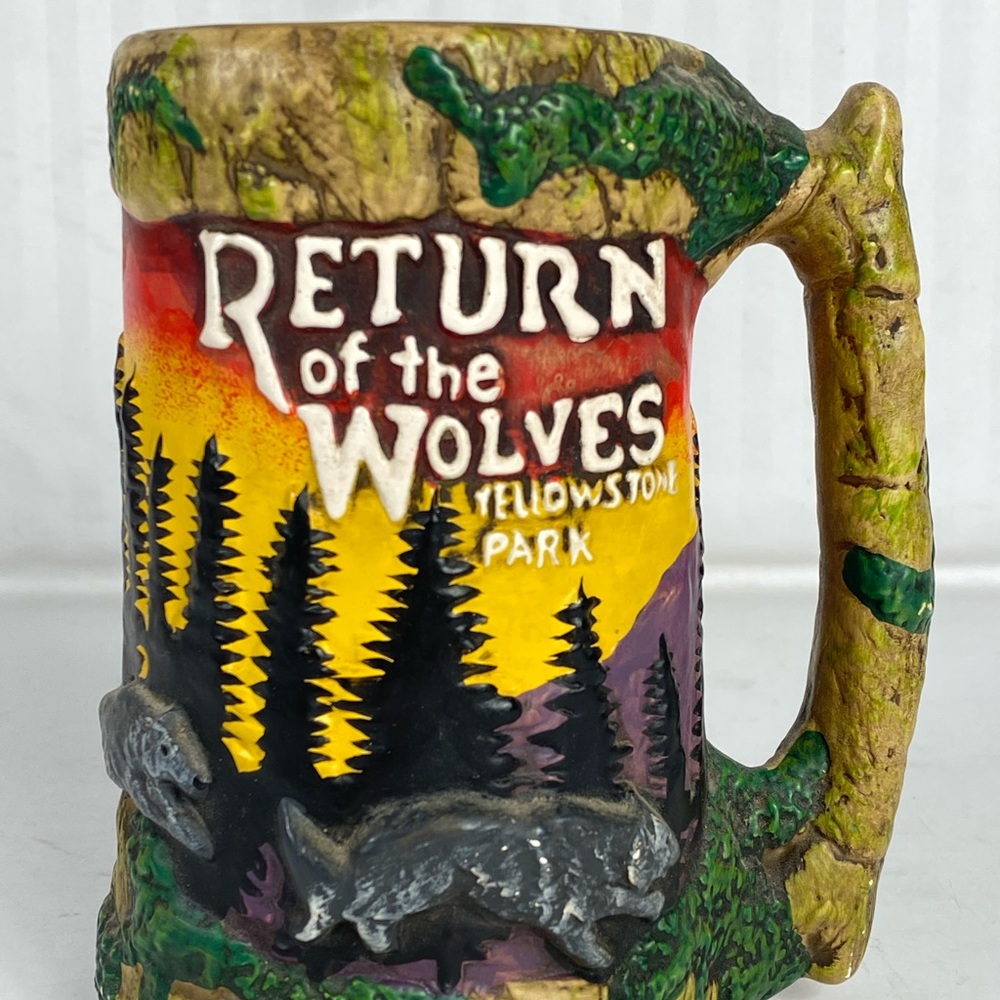 3D Wolves Stein Mug Yellowstone Park Karol Western - Picture 4 of 6